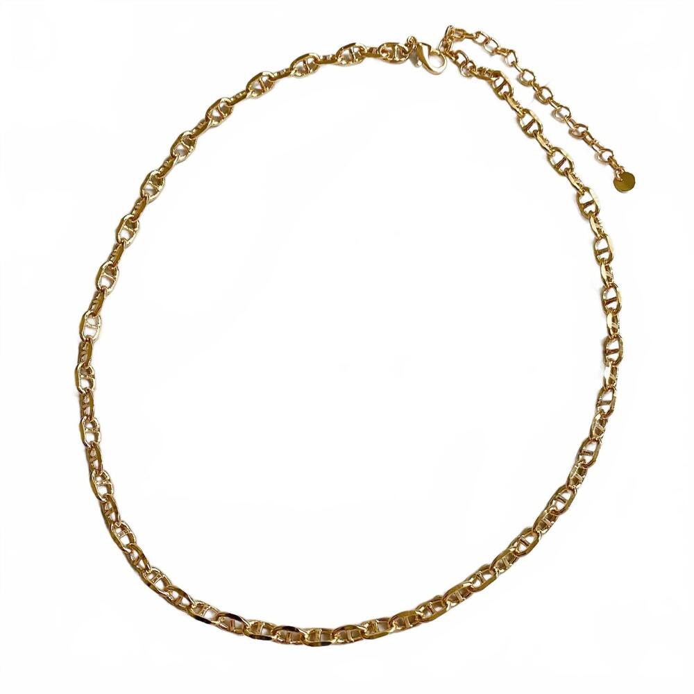NEW ELLISON+YOUNG women's equestrian horse bit anchor link necklace in gold